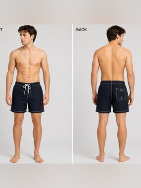 Like New Nautica Swim Trunks with Red Logo